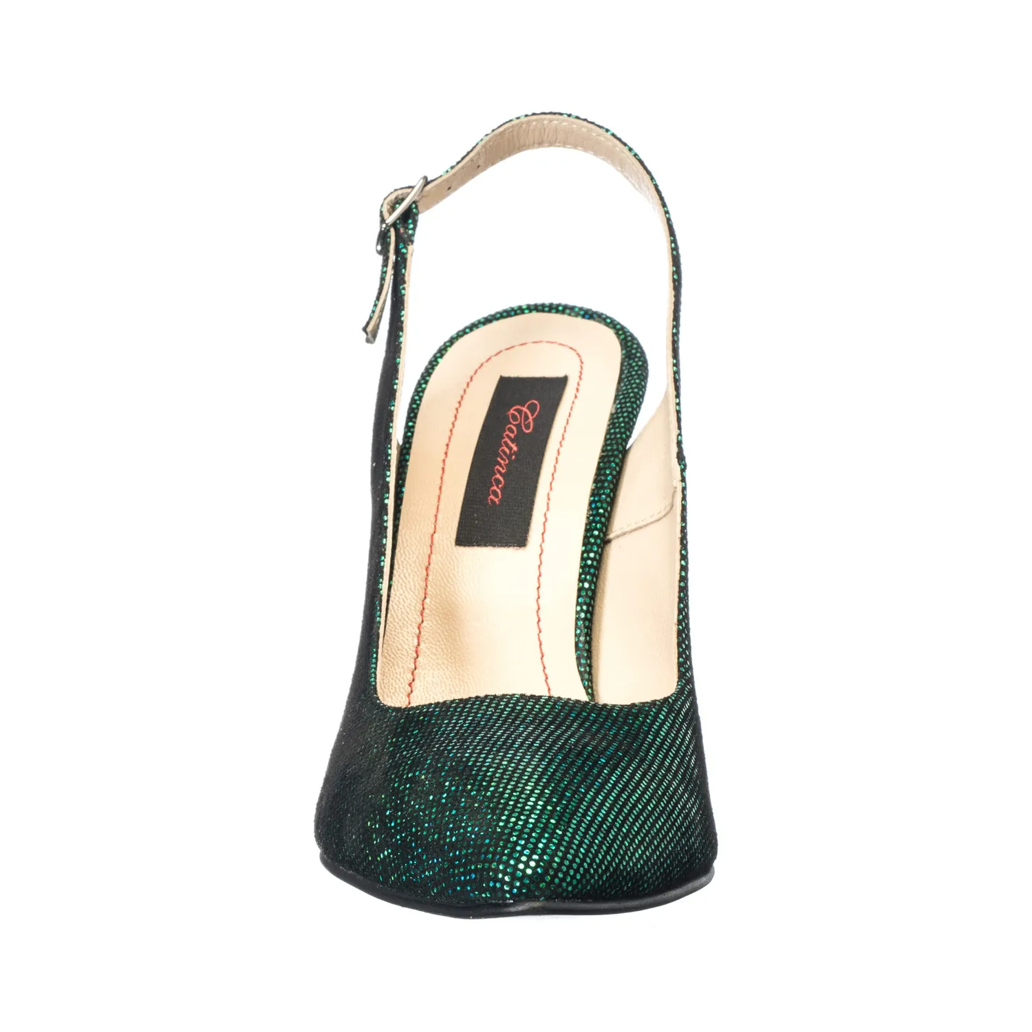 Catinca Shoes 269 VSC sandale piele naturala verde sclipici
