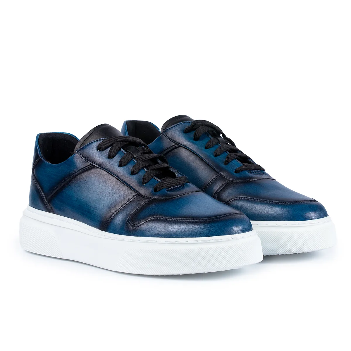 Lucas Shoes 515 sneakeri barbati albastri piele