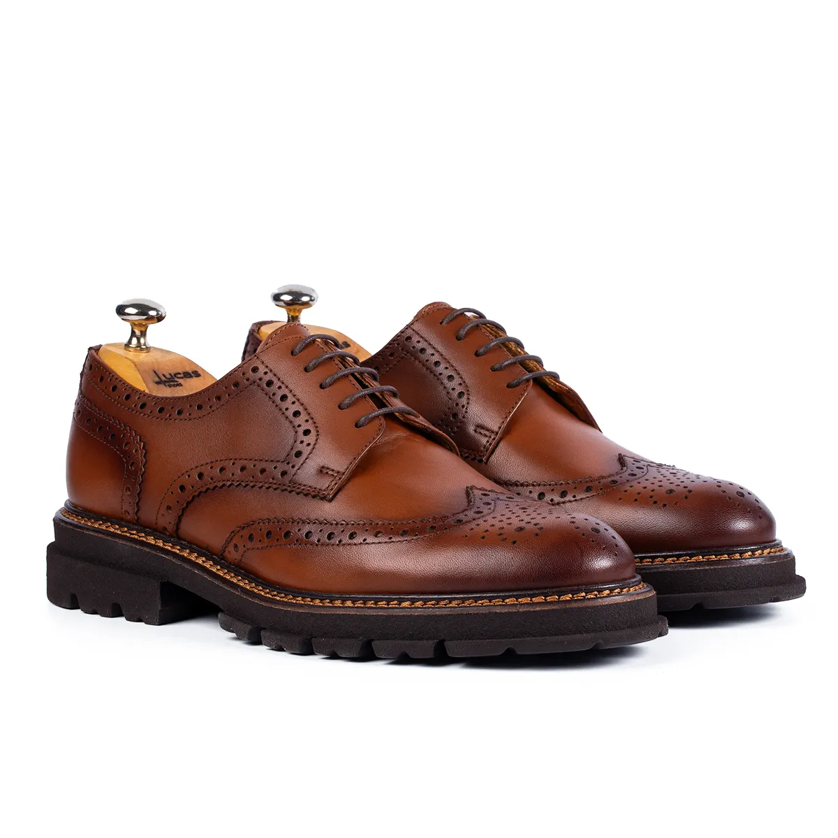 Lucas Shoes Elegant 550 pantofi oxford coniac piele