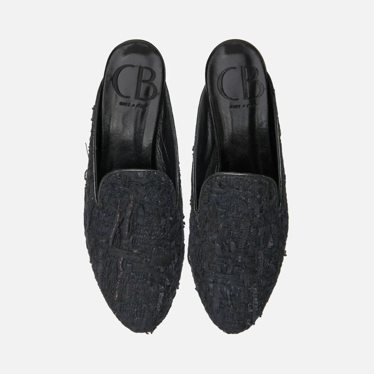 Cecilia Bringheli Ravello mules bouclé gri inchis