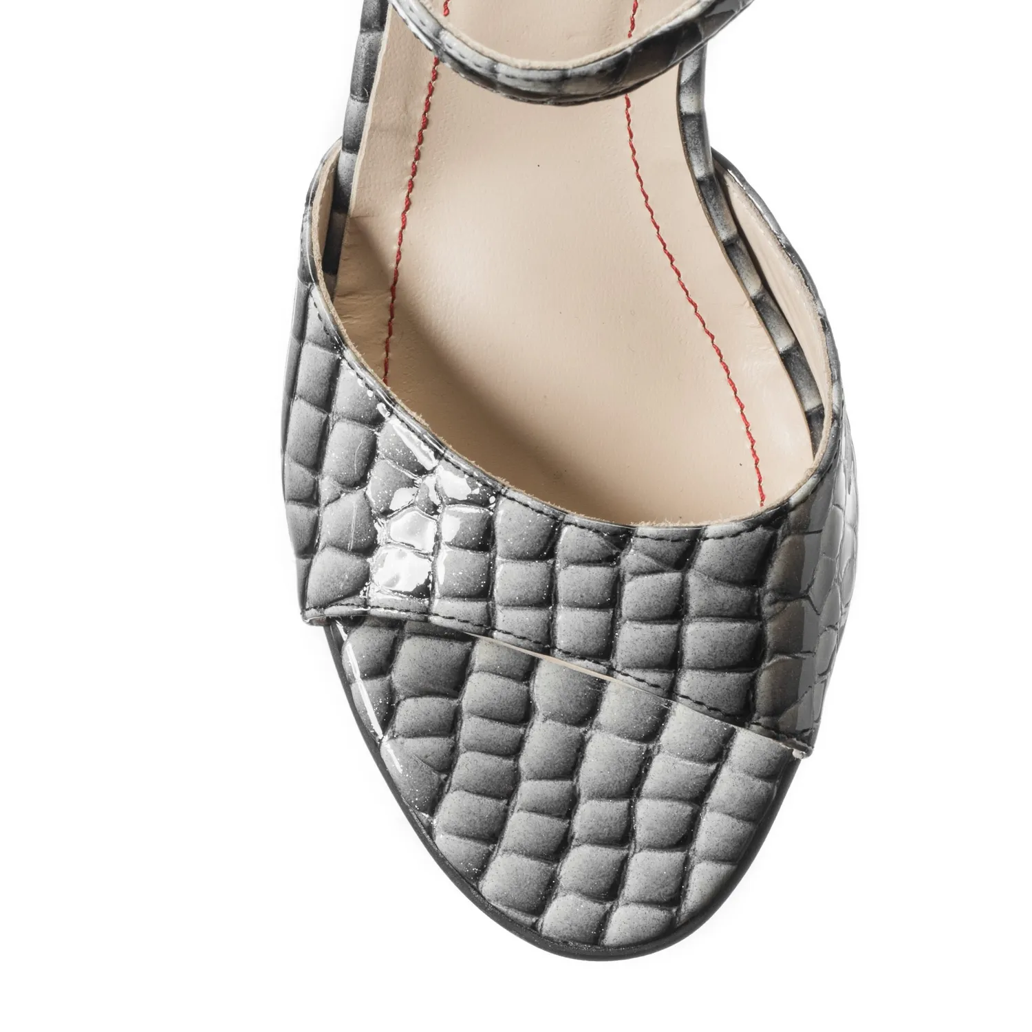 Catinca Shoes S15 ANC sandale dama alb negru piele naturala