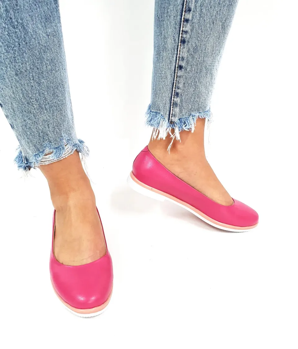 Catinca Shoes BL1 R balerini piele naturala roz