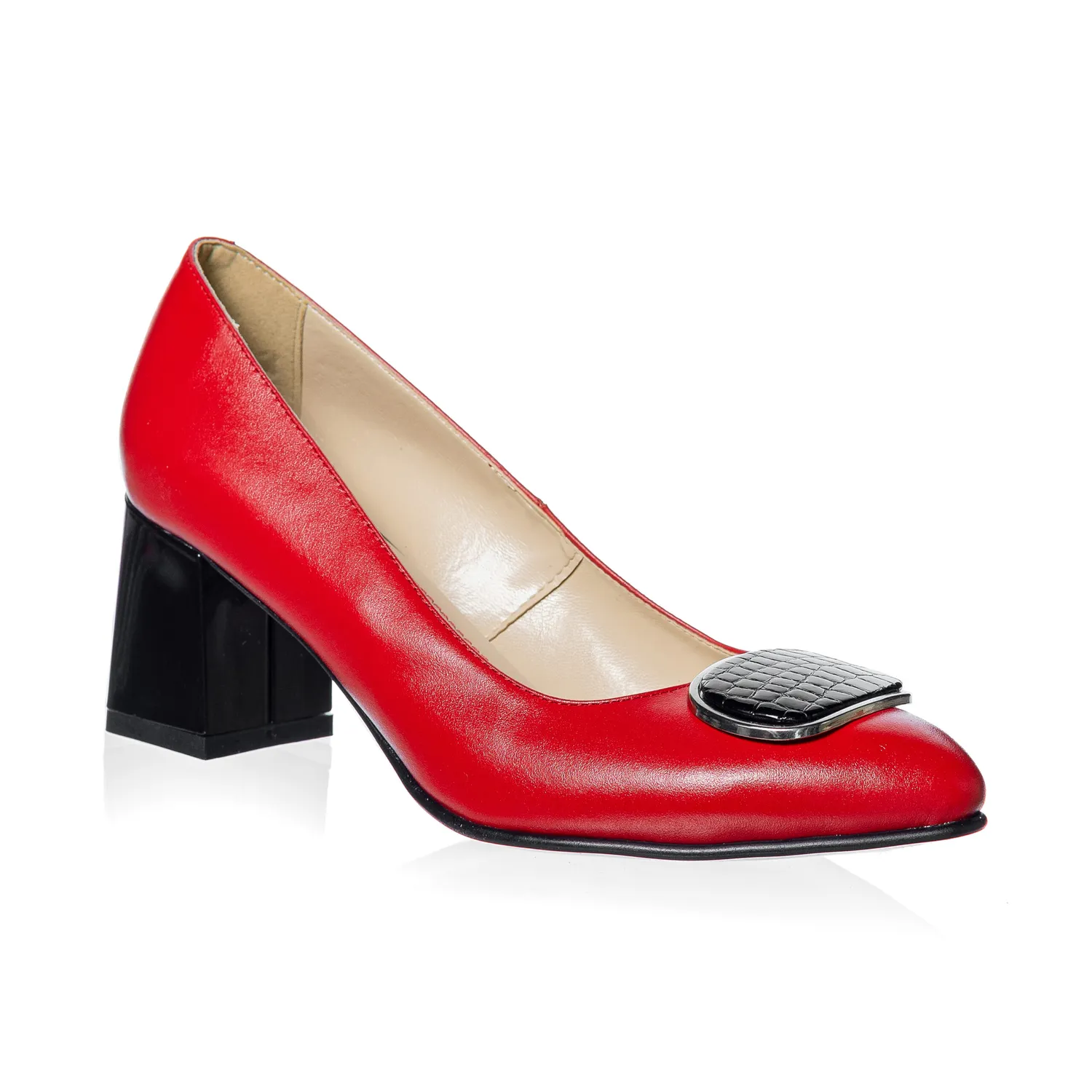Catinca Shoes A39 RCN pantofi dama rosii piele naturala