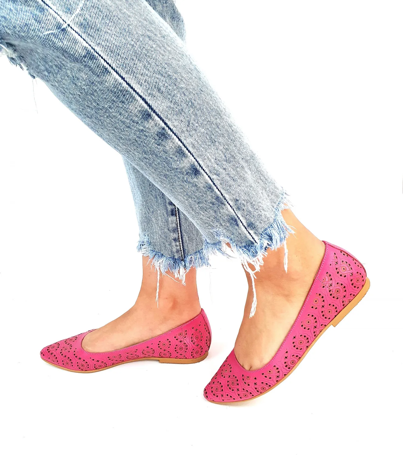 Catinca Shoes STP R balerini dama piele roz stileto