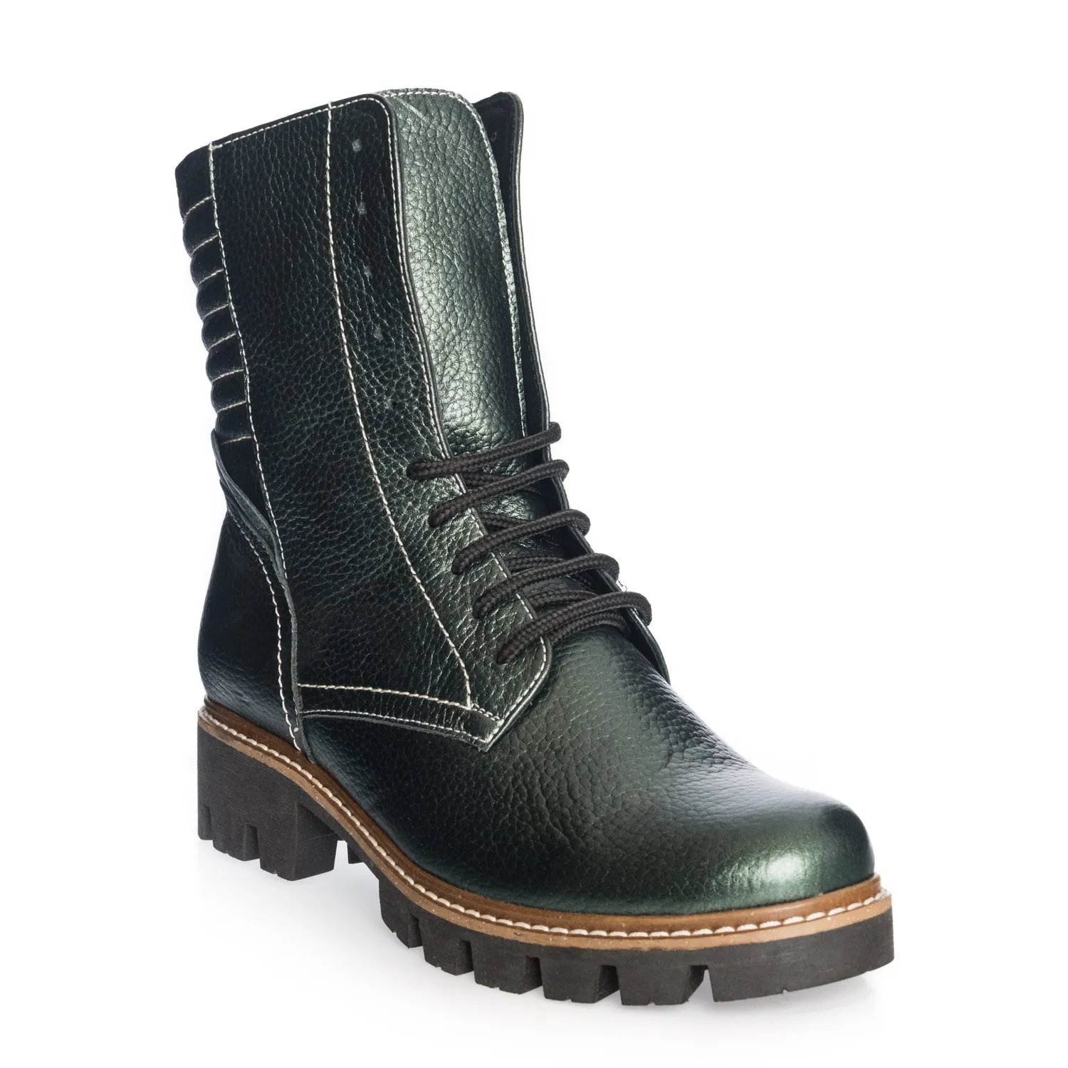 Catinca Shoes BC15 VM bocanci piele verde metalizat