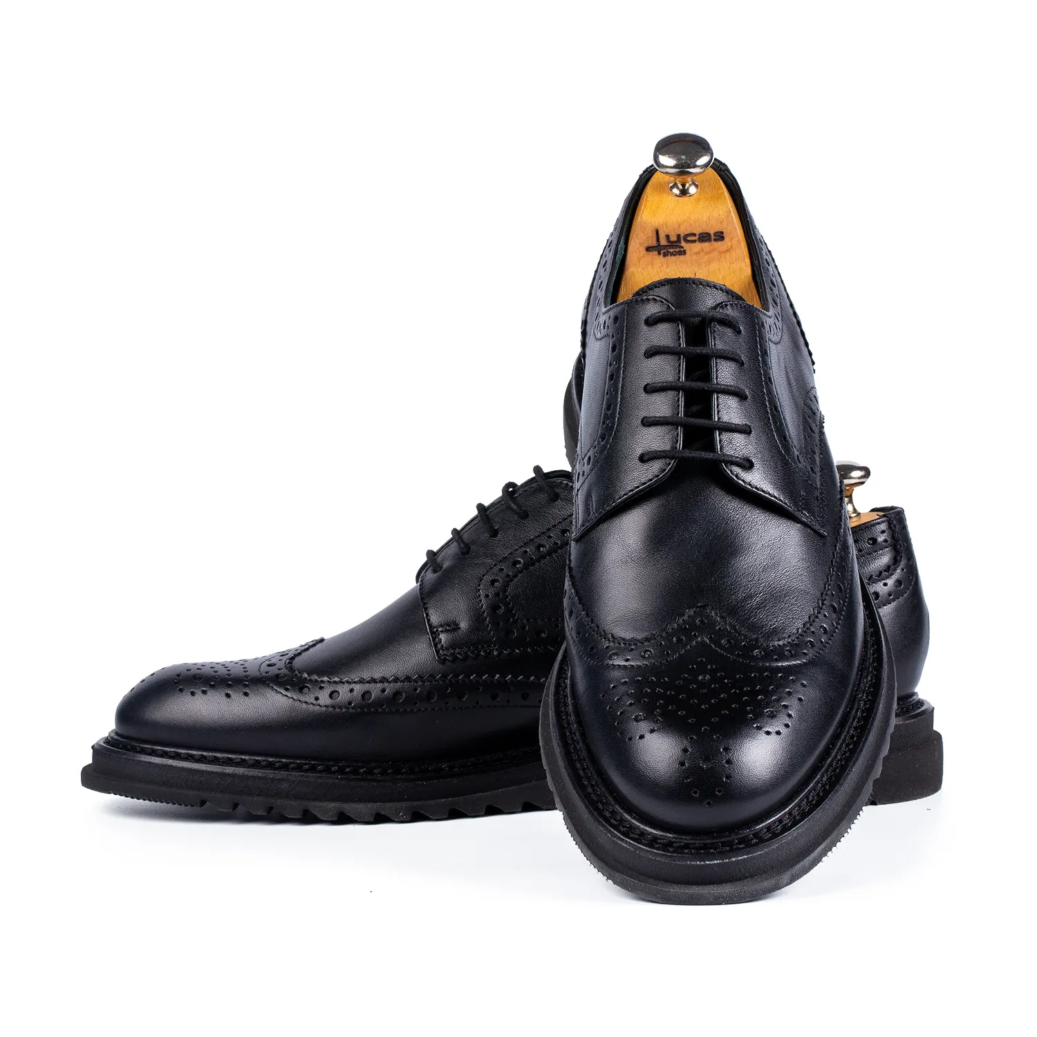 Lucas Shoes 555 Box Black pantofi casual negri piele