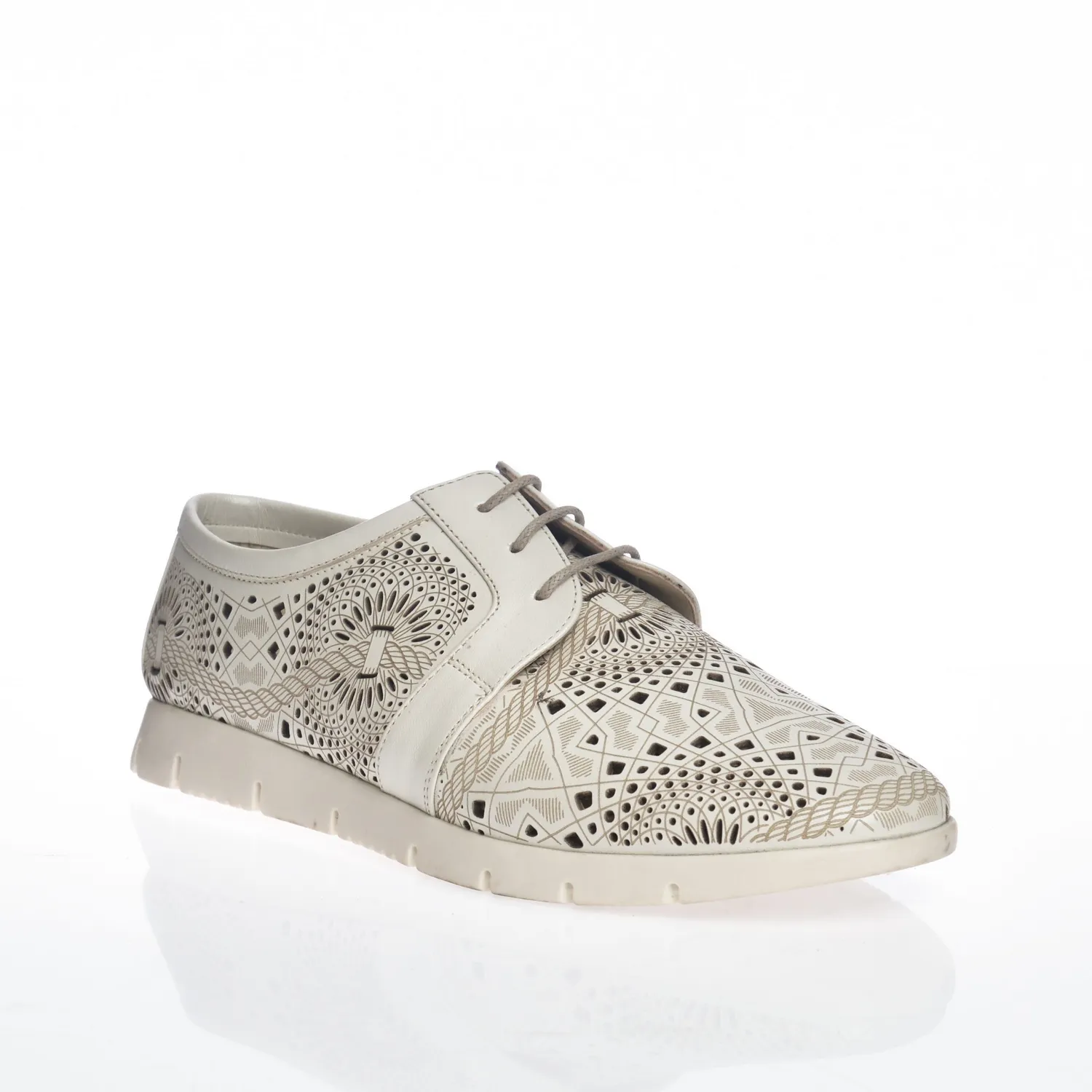 Catinca Shoes D5 A pantofi dama albi piele naturala
