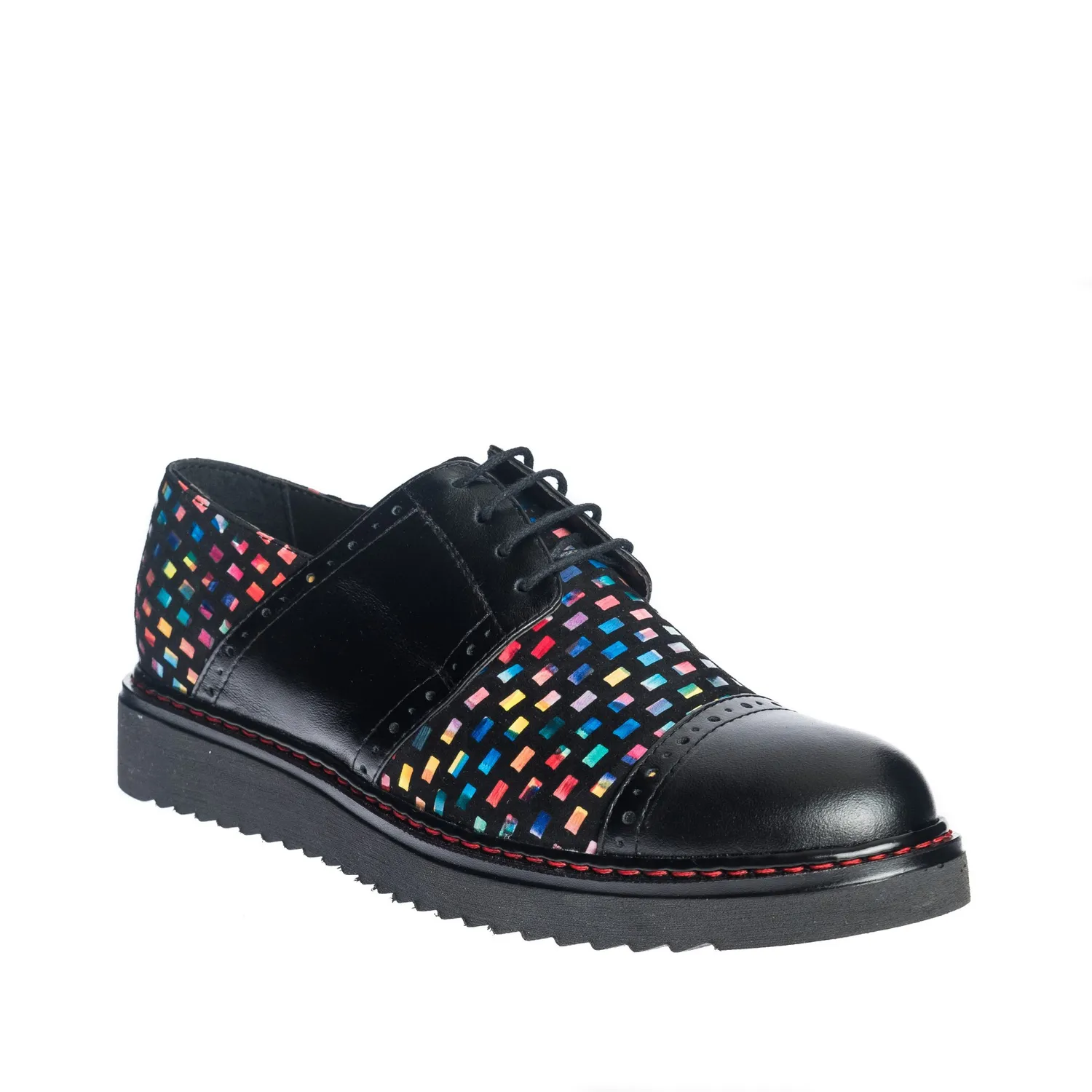 Catinca Shoes G26 NBPC pantofi dama piele negru patratele