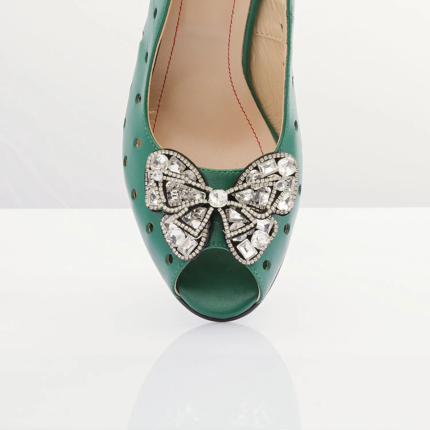 Catinca Shoes F24F VB sandale dama verde box piele naturala