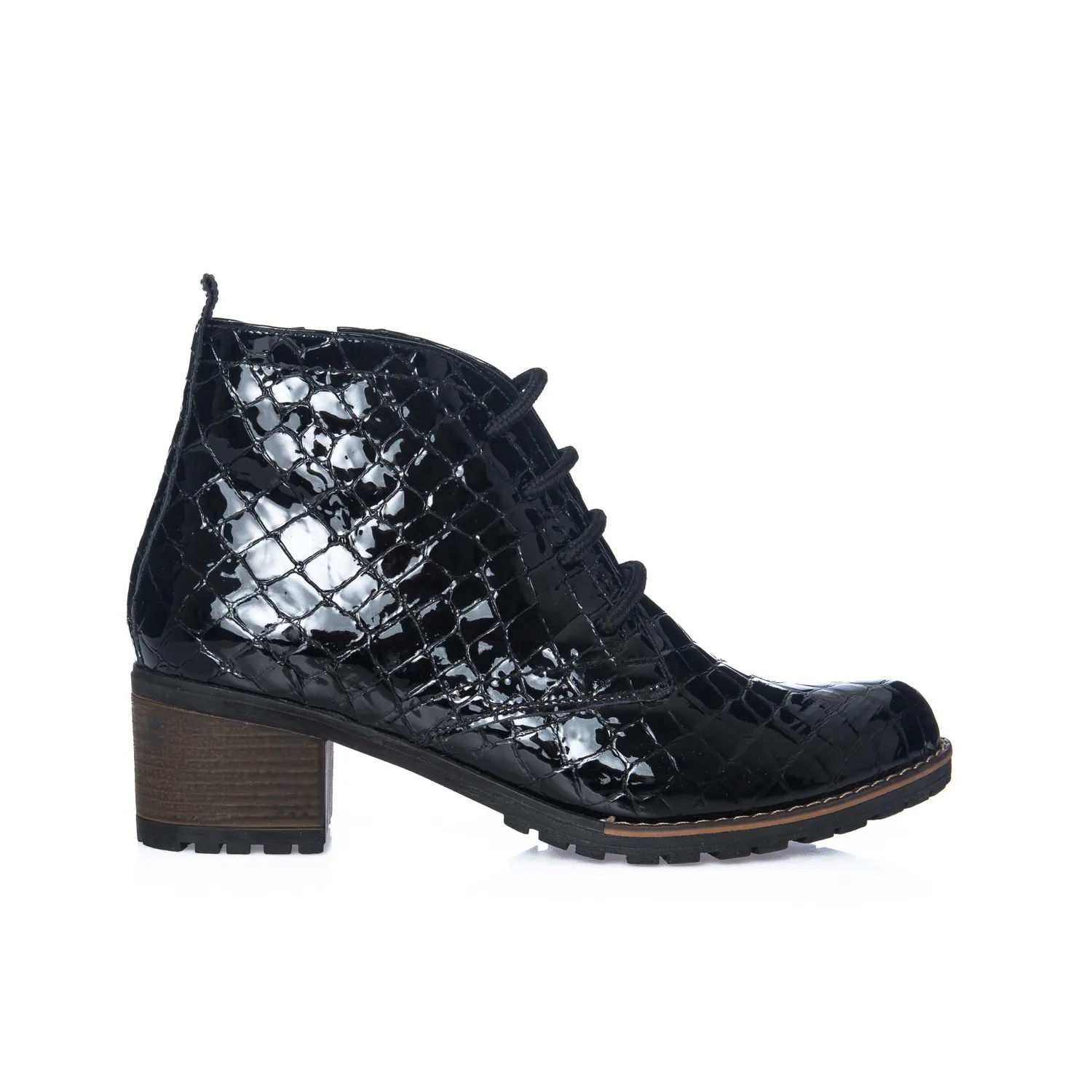 Catinca Shoes BC16 NC ghete dama negru croco piele