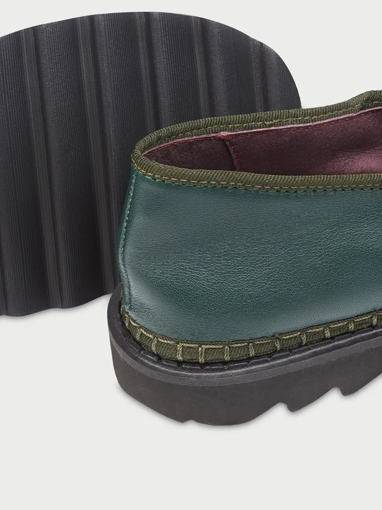 Flagelus Ame Green pantofi piele verde talpă track