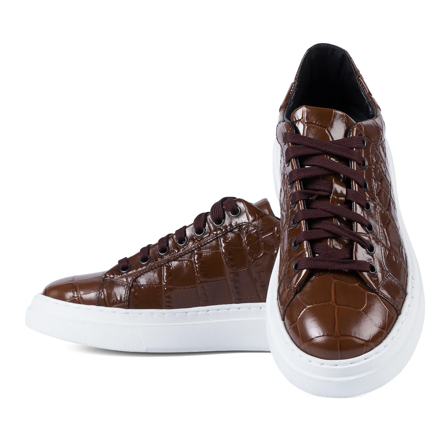 Lucas Shoes 510 Chile sneakers maro croco piele