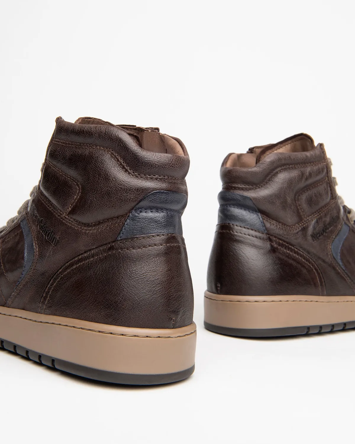 NeroGiardini sneakers barbati piele inalti fermoar 3cm