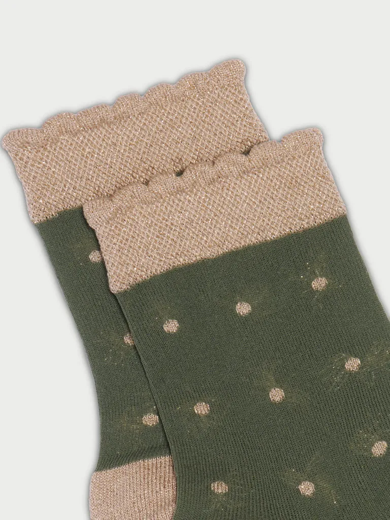 Flabelus Gisela pantofi piele naturala verde