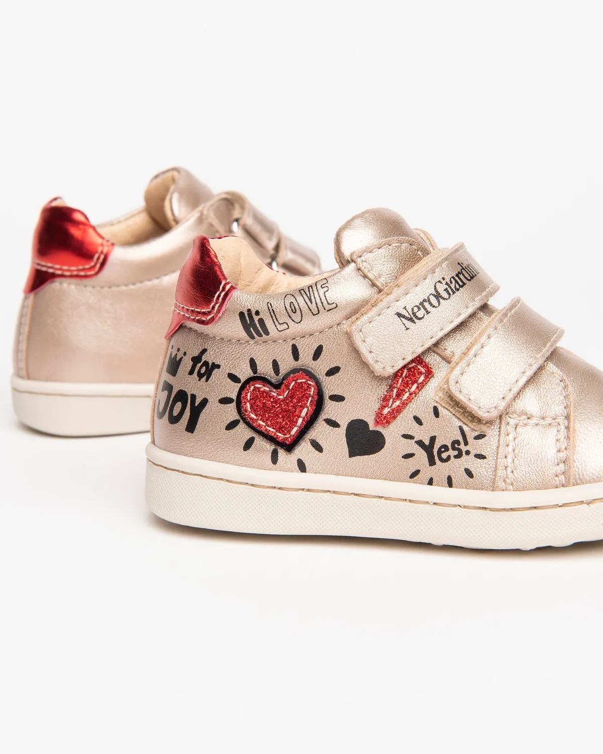 NeroGiardini sneakers piele fetite primii pasi cu velcro