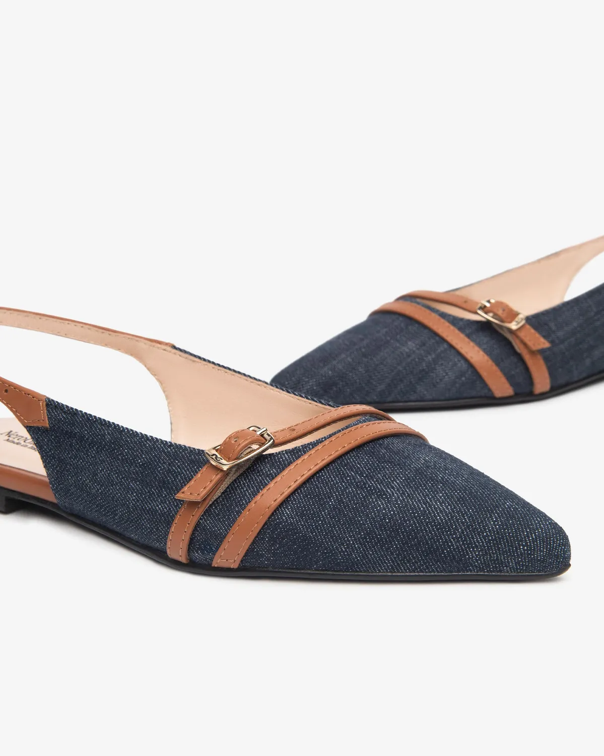 NeroGiardini slingback dama piele si textil elegant