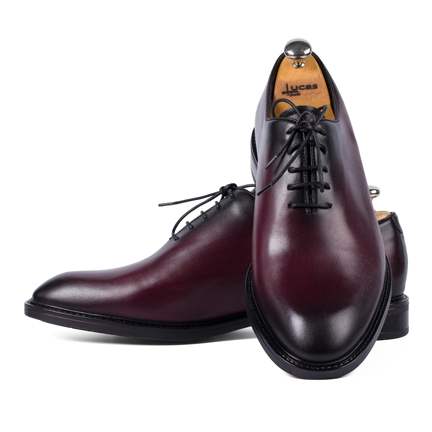 Lucas Shoes Elegant 902 pantofi bordo piele naturala