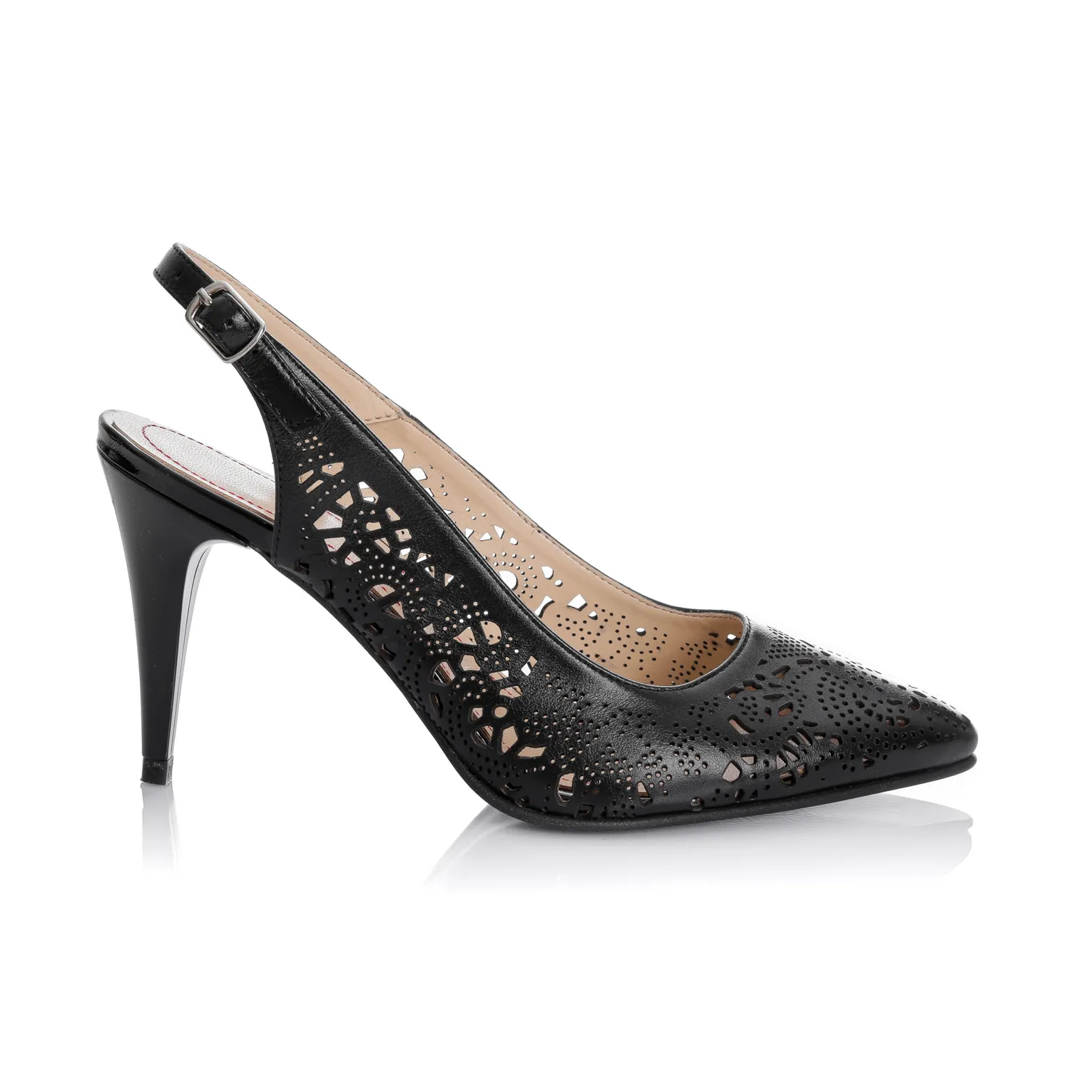 Catinca Shoes L396 NB sandale piele negru perforat