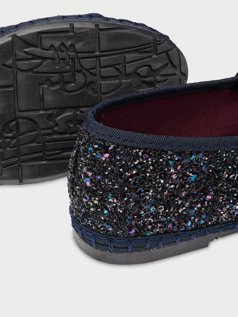 Flagelus Pierre Navy Glitter balerini bleumarin sclipici