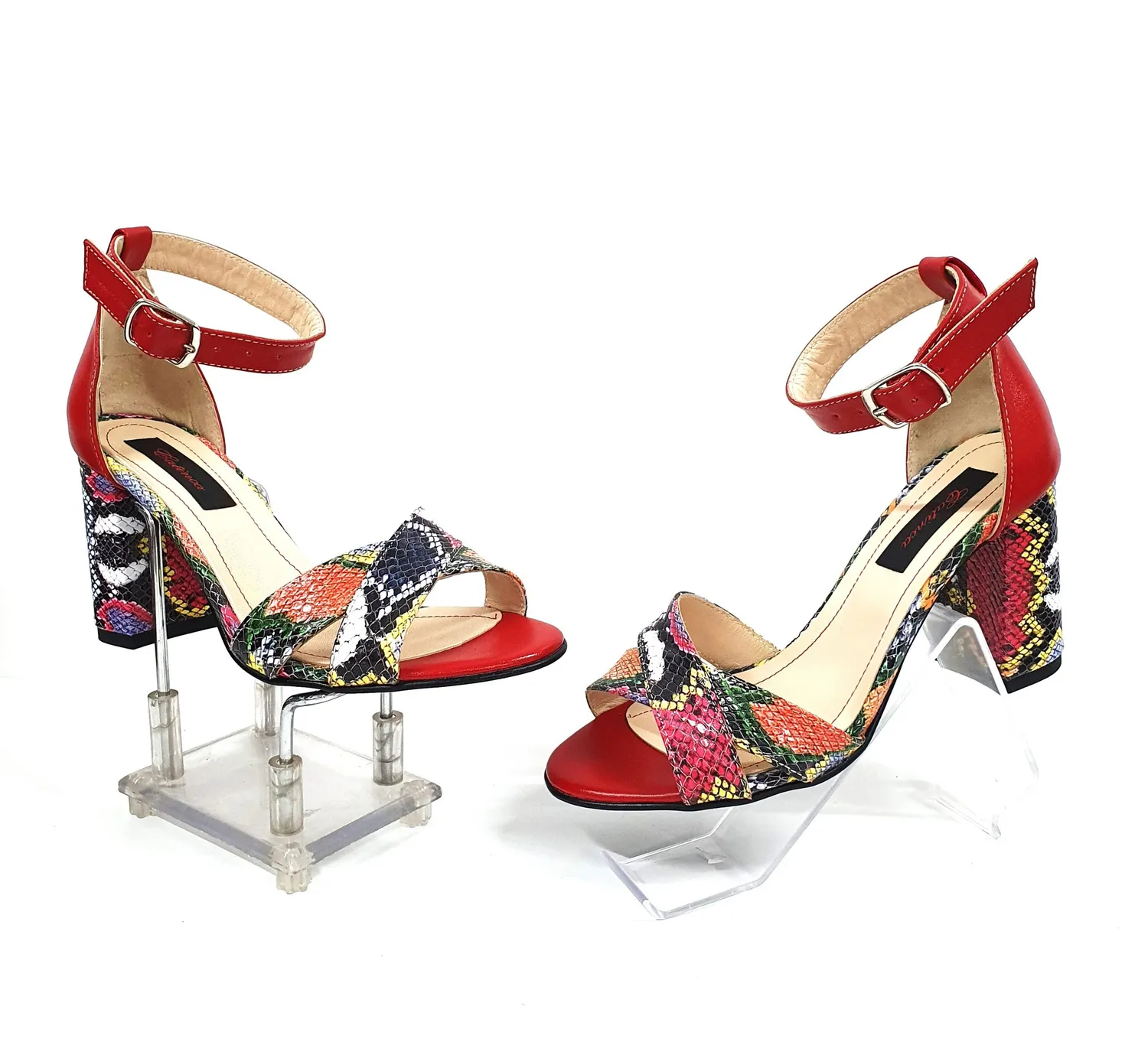 Catinca Shoes S4 RSR sandale damă piele roșu șarpe