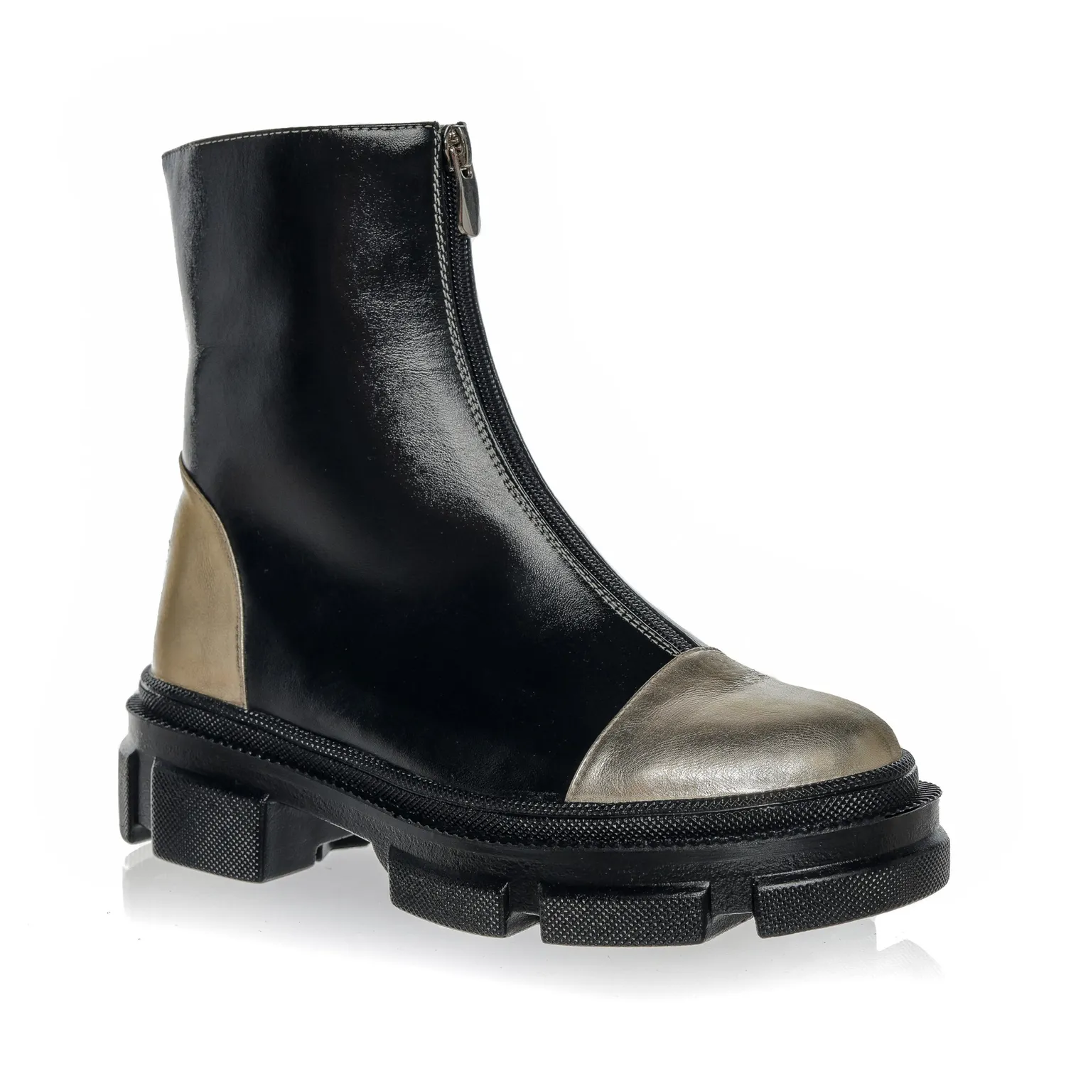 Catinca Shoes BC25 NBAU bocanci dama piele negru auriu