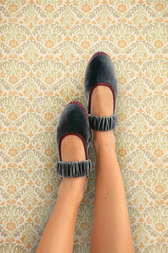 Flagelus Mafalda Double Grey pantofi gri catifea