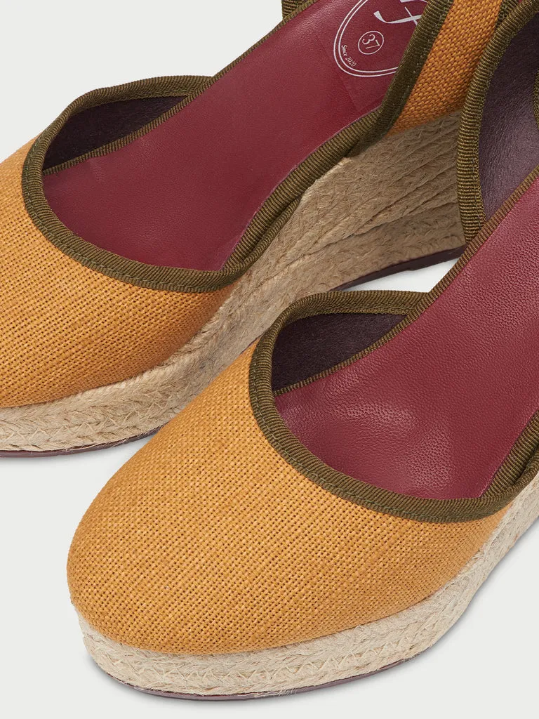 Flagelus Fiesta Mustard espadrile mustar cu snur