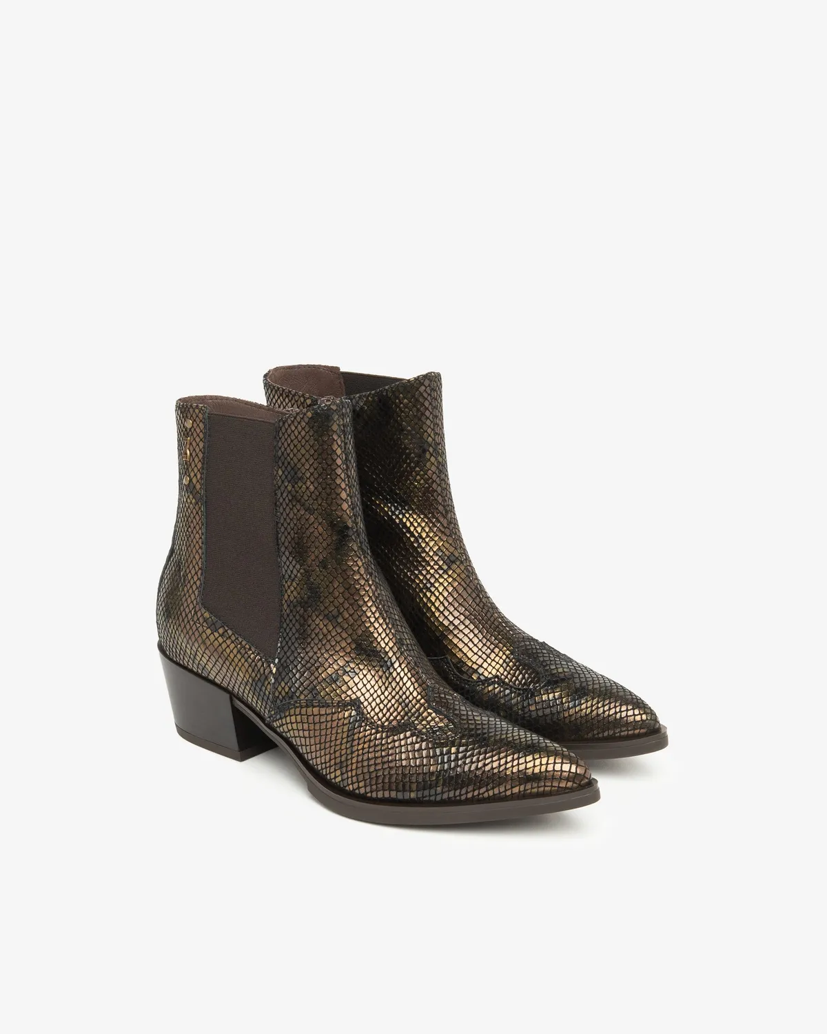 NeroGiardini botine chelsea damă piele python toc 5 cm