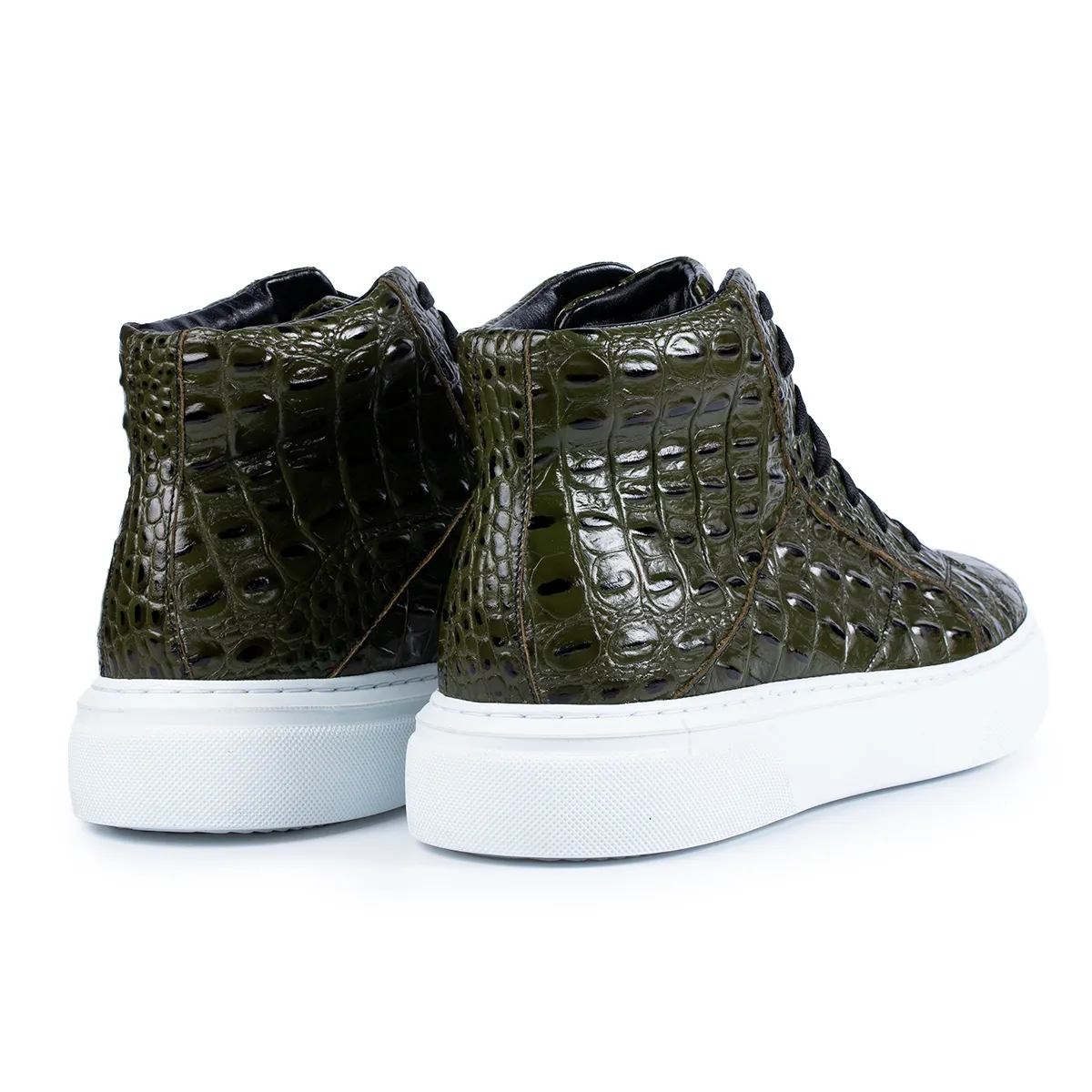 Lucas Shoes 855 ghete piele croco verde