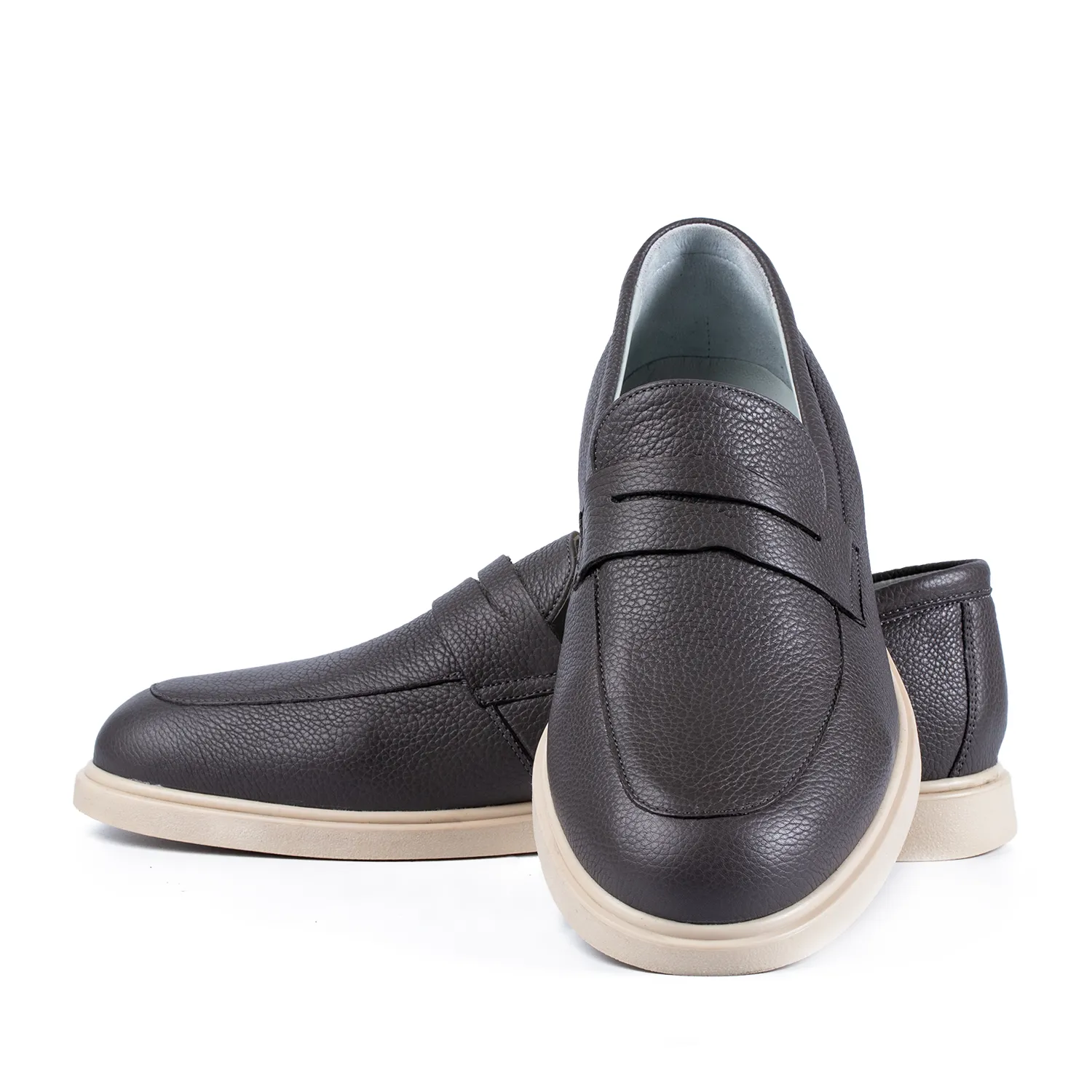 Lucas Shoes Ezra mocasini piele gri bizon