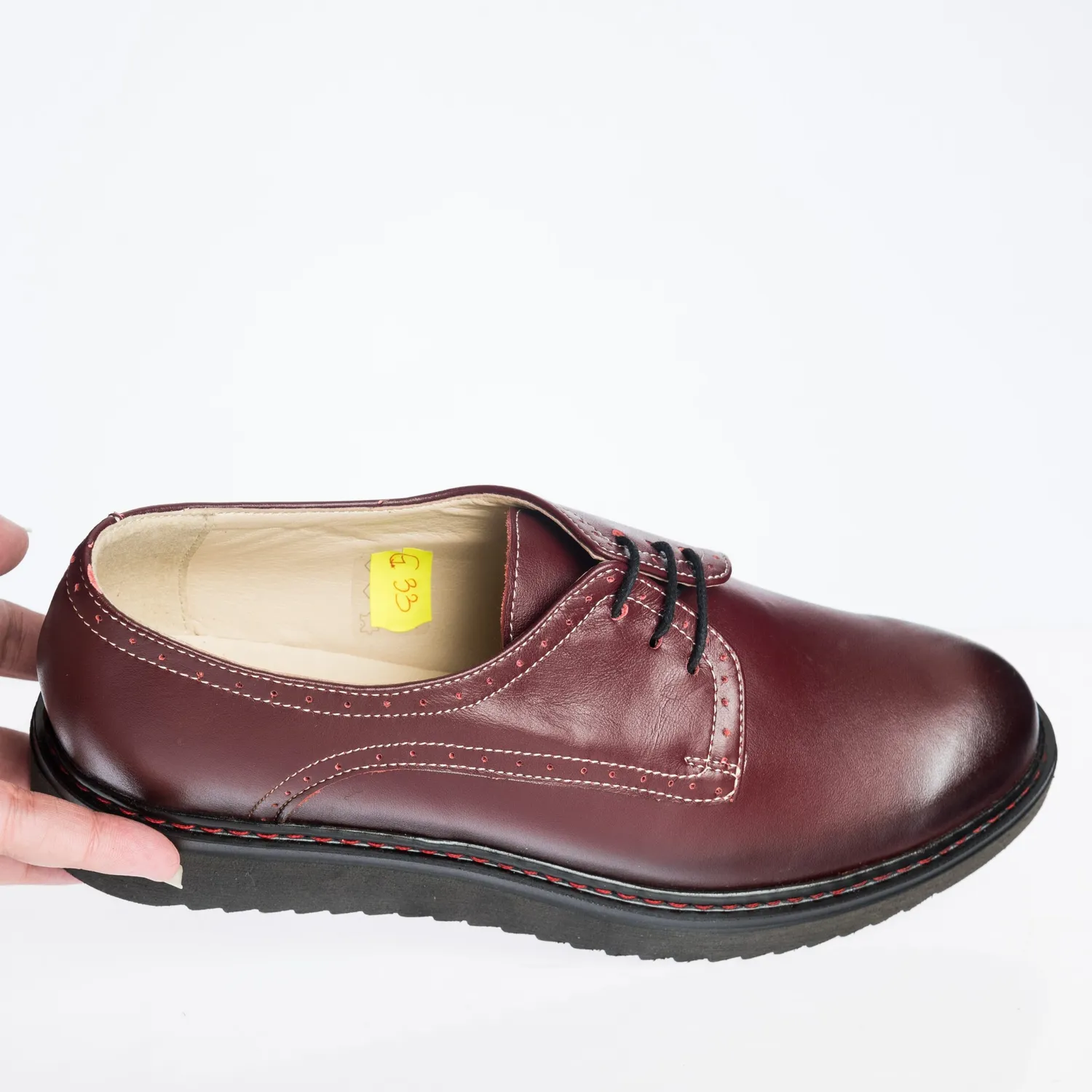 Catinca Shoes G33 BP pantofi dama bordo perie piele