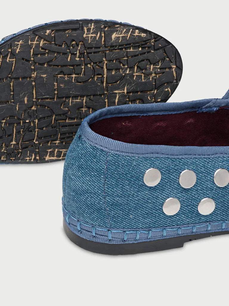 Flagelus Mae Silver Denim balerini denim albastru