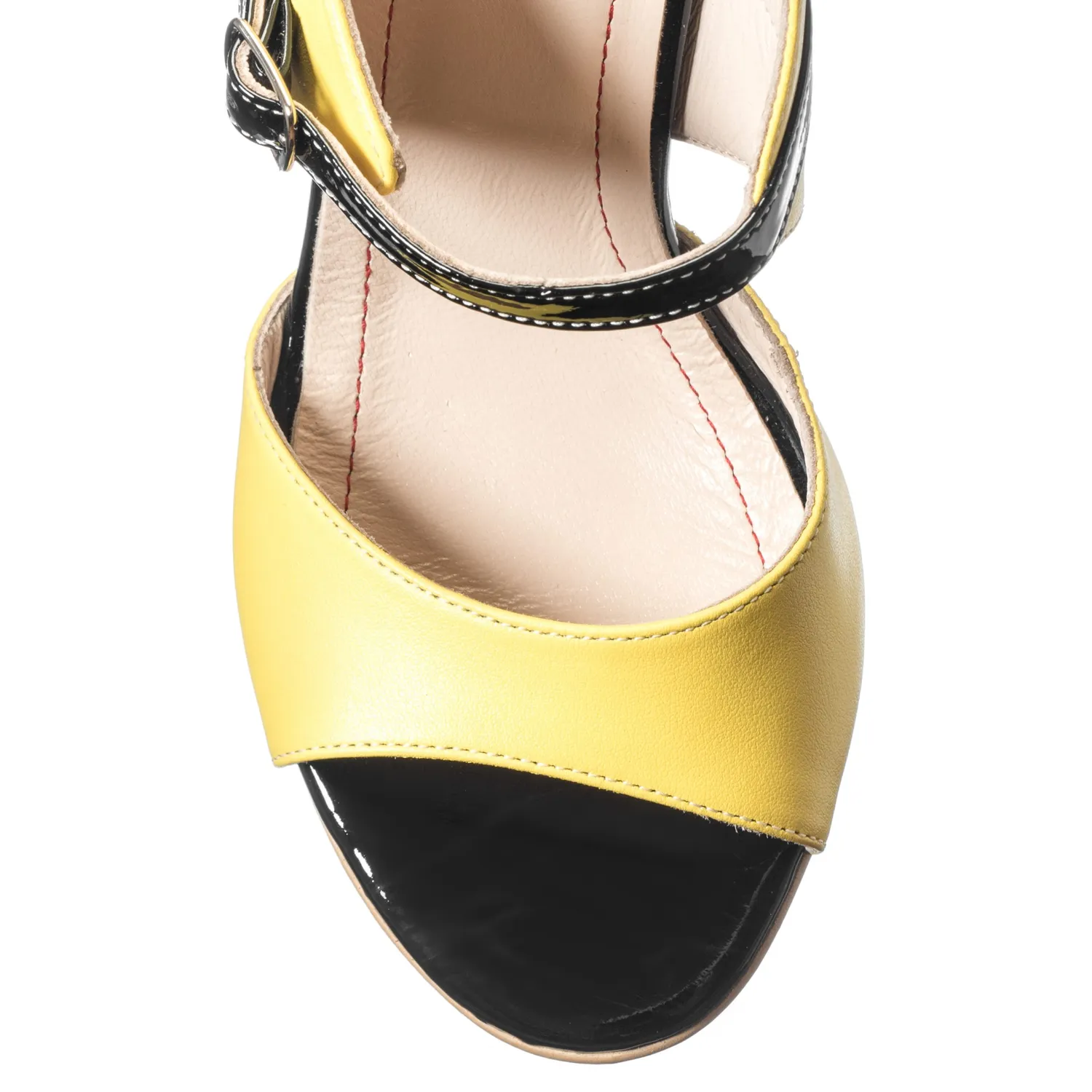 Catinca Shoes S100 GN sandale dama piele galben negru