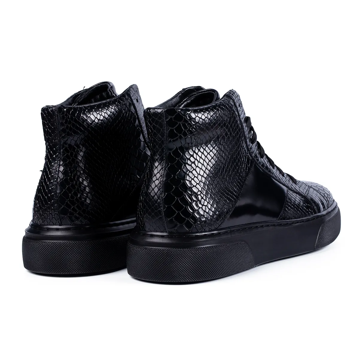 Lucas Shoes 855 ghete negre croco piele