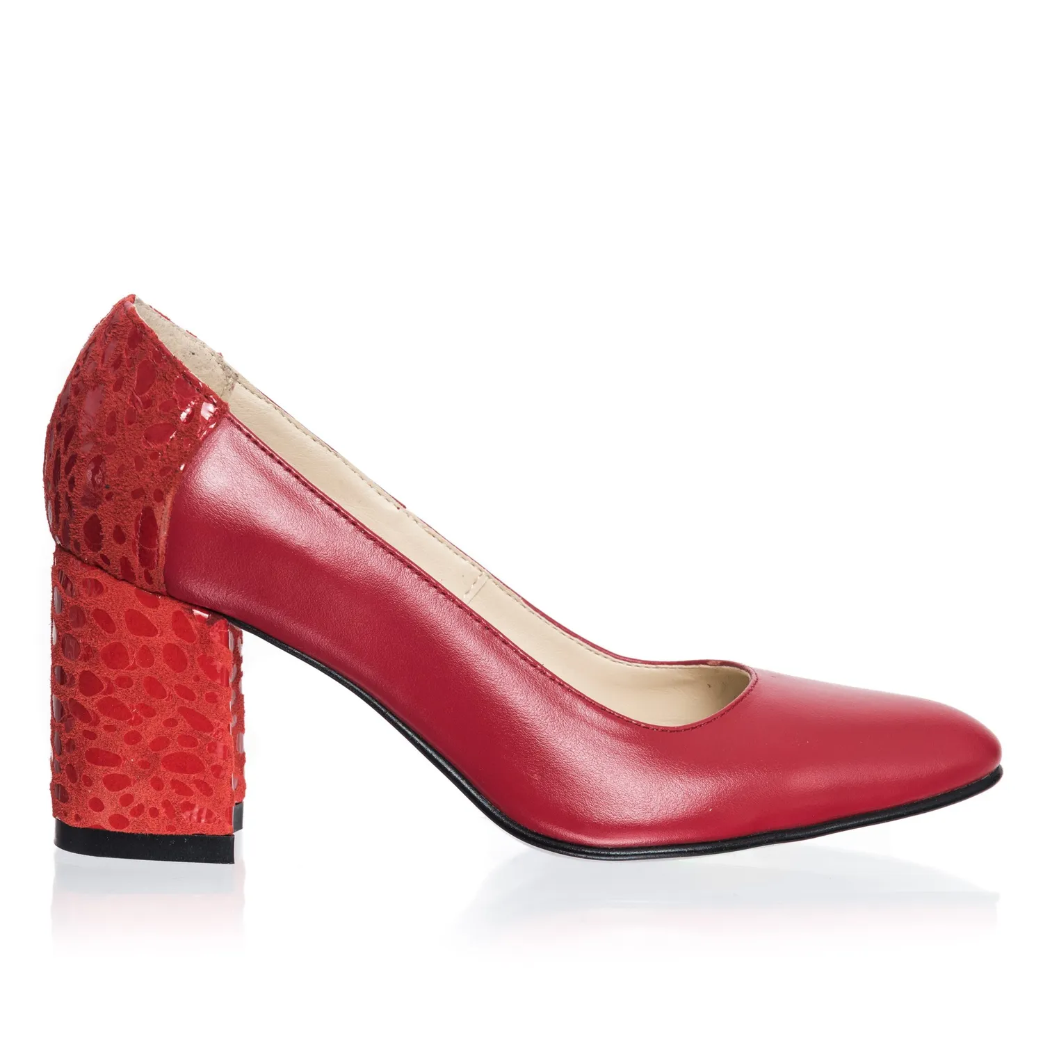 Catinca Shoes R12 RCR pantofi damă piele roșu croco