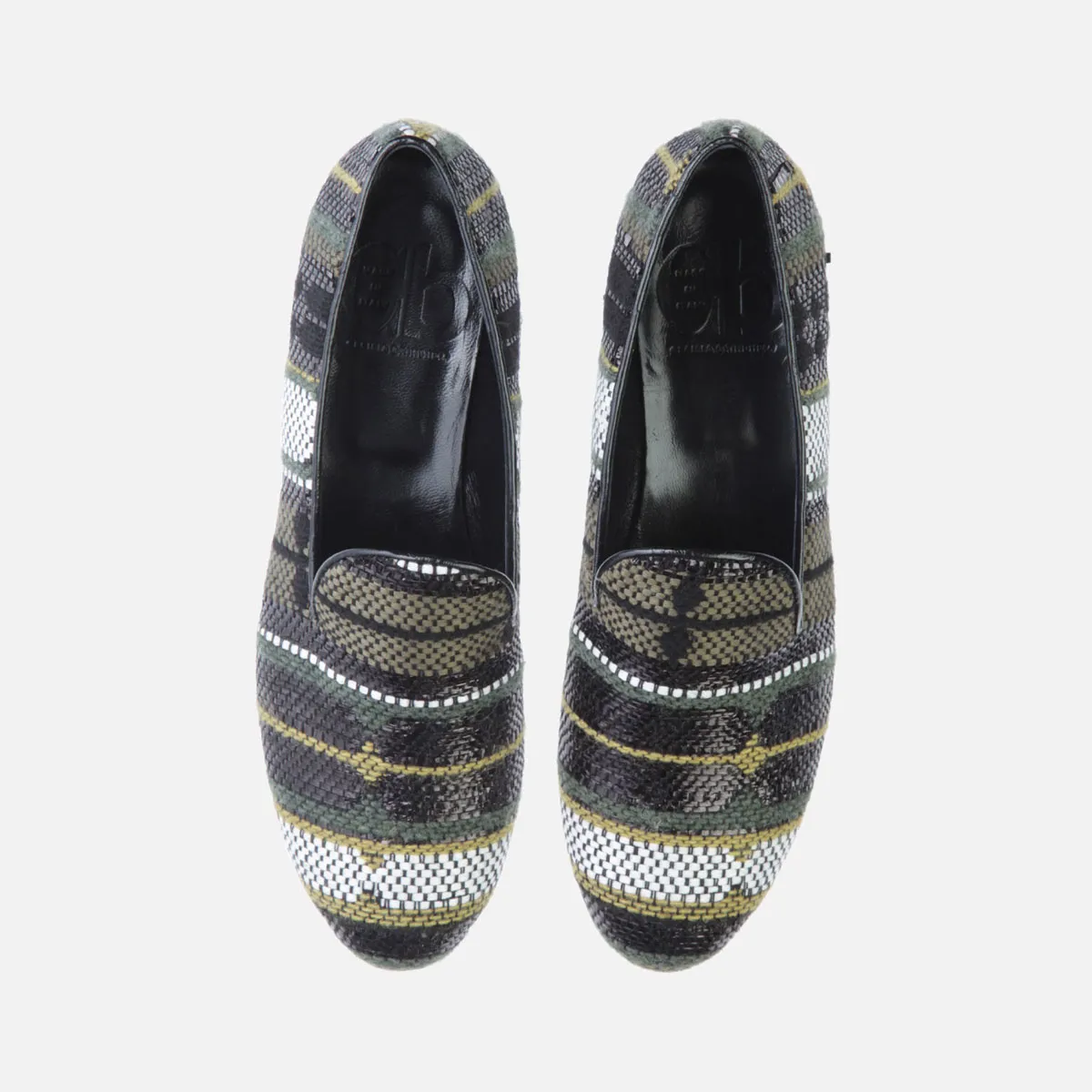 Cecilia Bringheli Positano slippers verde masliniu textil