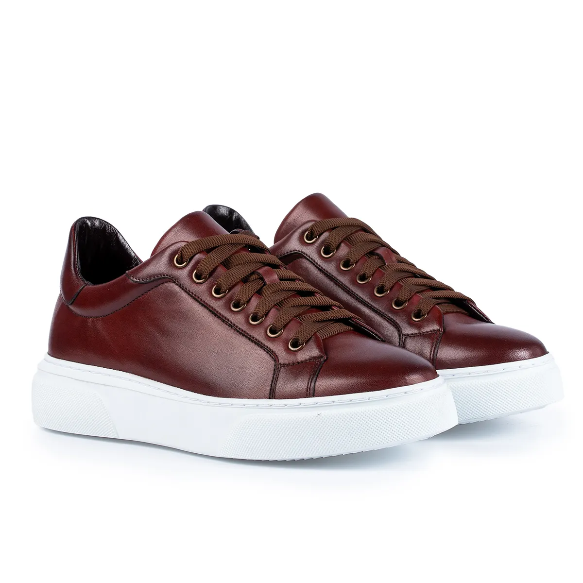 Lucas Shoes 510 sneakers barbati bordo piele naturala
