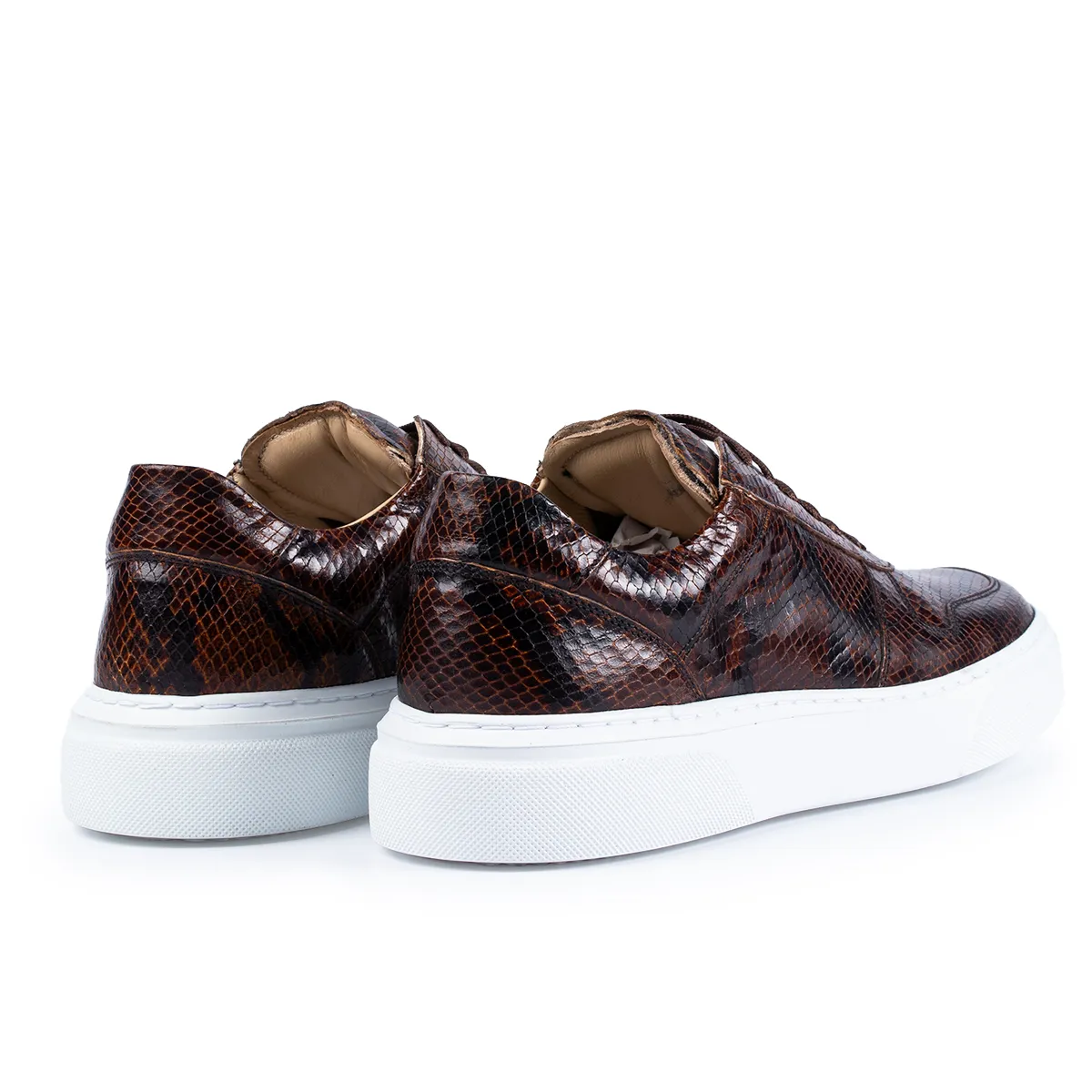 Lucas Shoes 001 sneakers piele maro croco