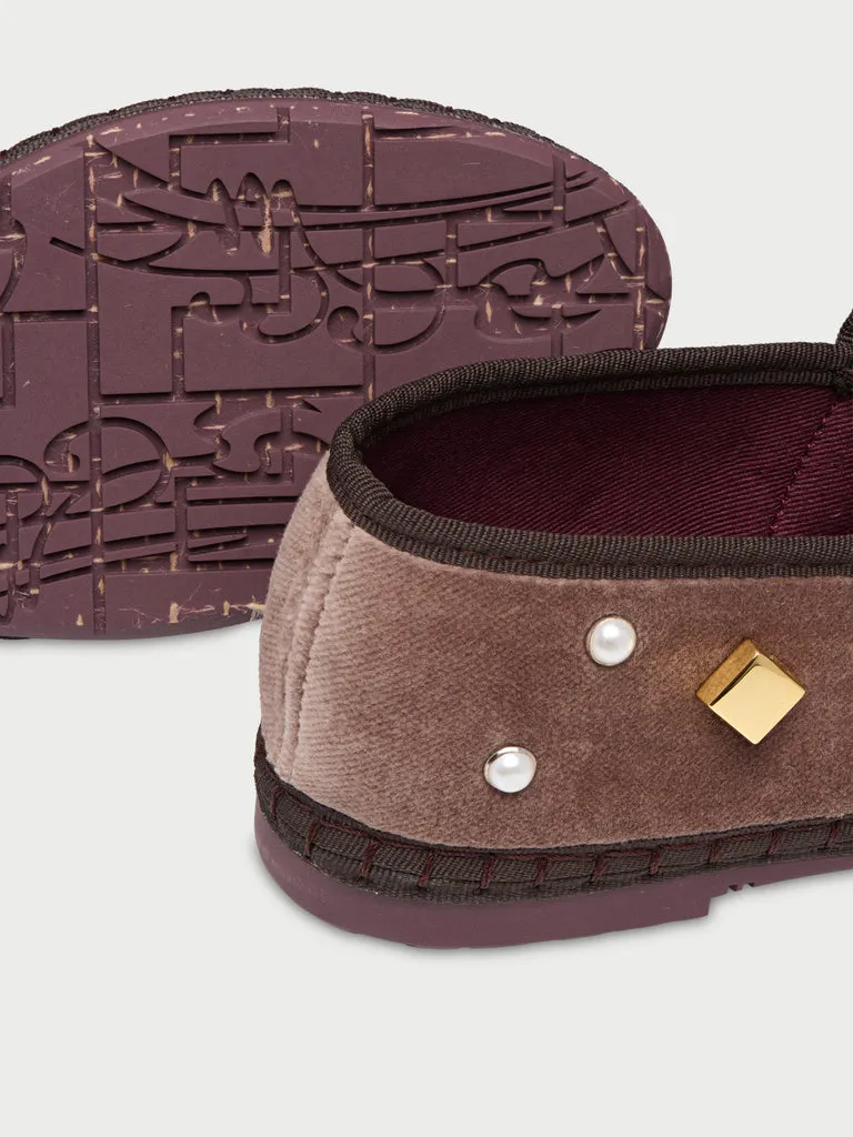 Flagelus Pierre Mosaic Brown balerini velur maro