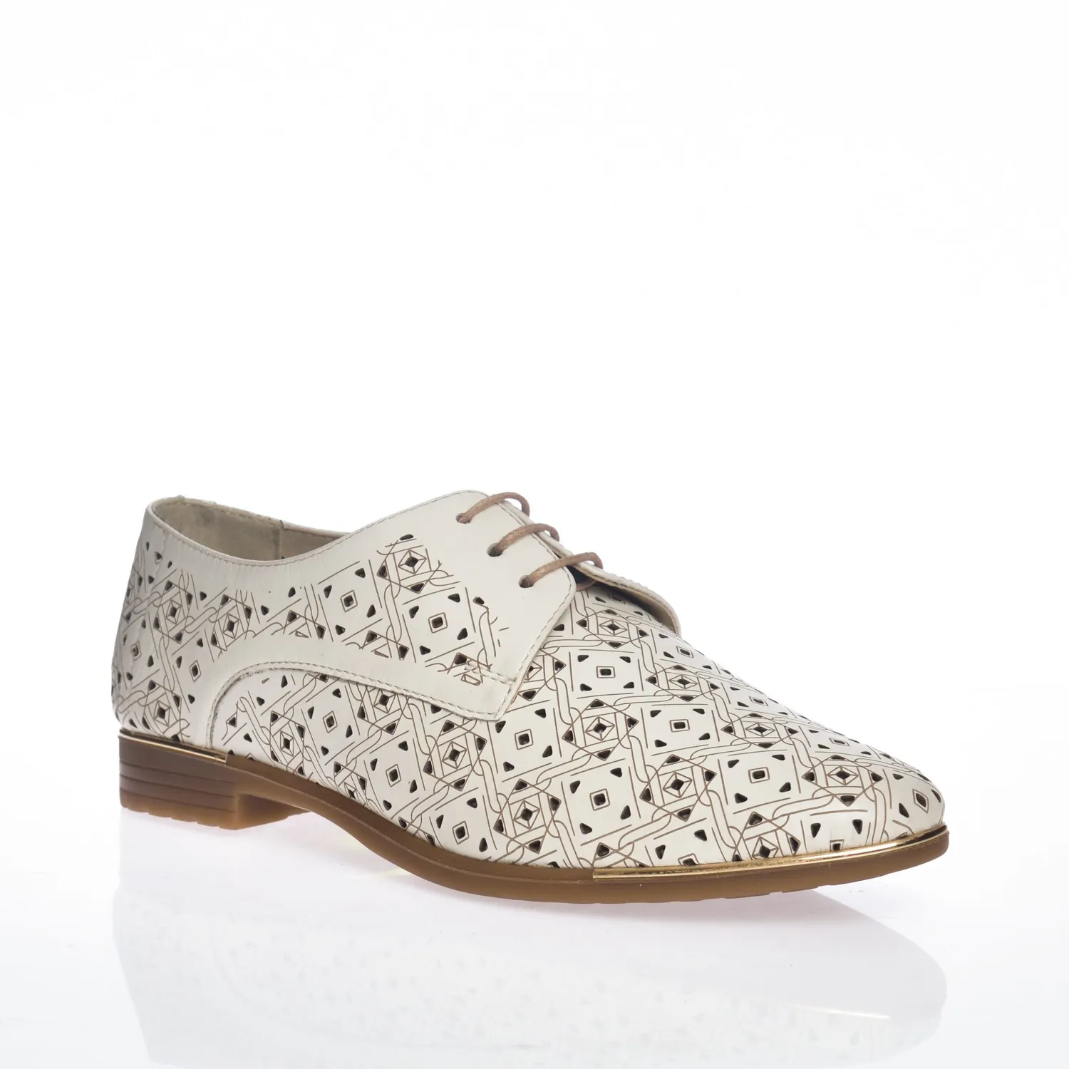 Catinca Shoes D15 A pantofi dama piele alba naturala