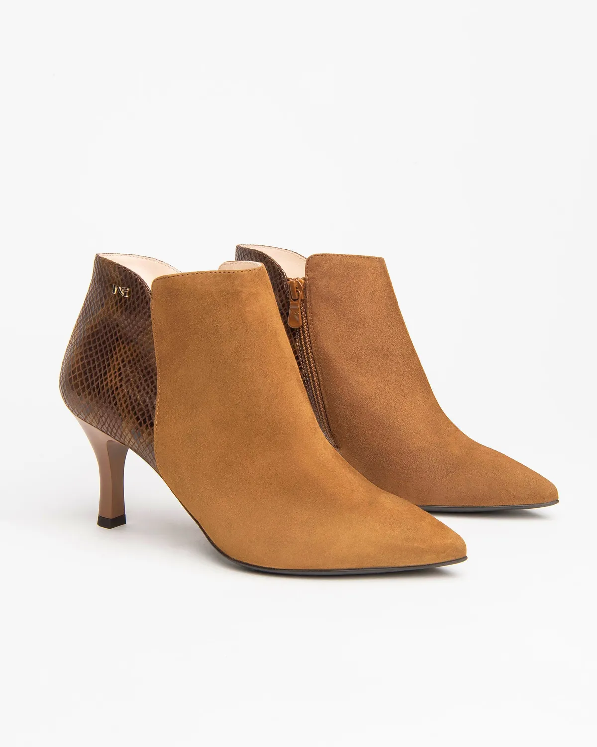 NeroGiardini botine dama piele toc 7,5 cm animal print