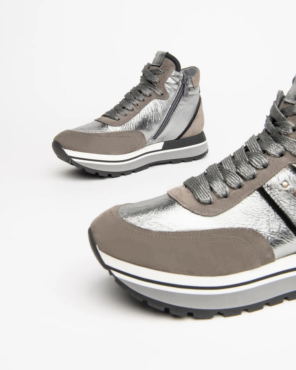 NeroGiardini sneakers dama piele talpa inalta toamna