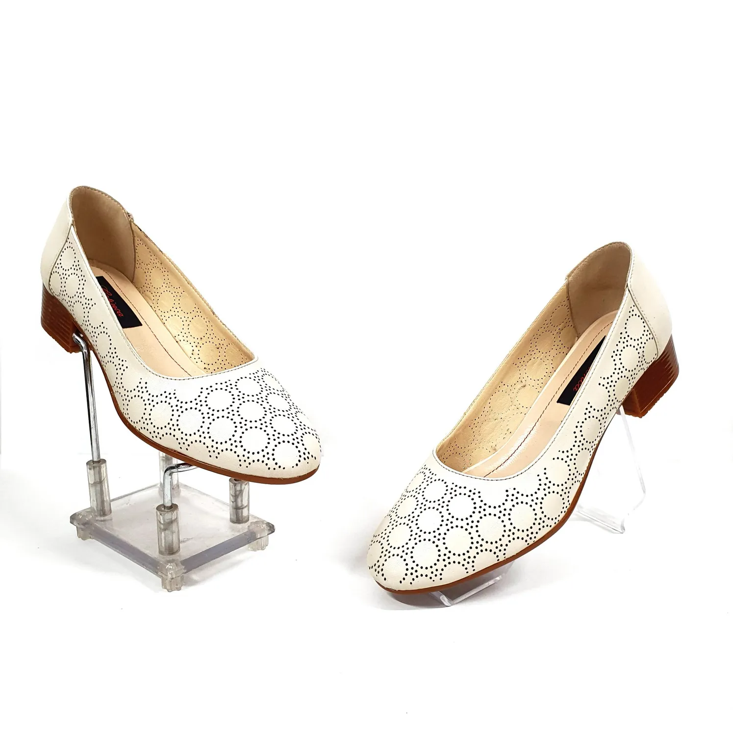 Catinca Shoes T9 BJ pantofi dama piele bej perforati