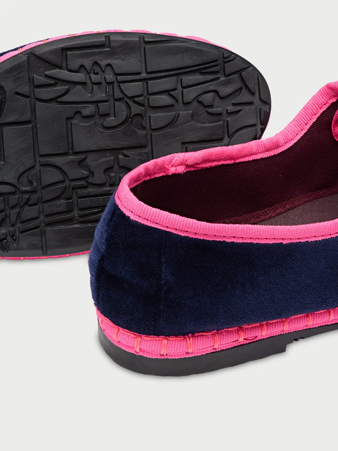 Flagelus Biddy pantofi mary jane catifea bleumarin