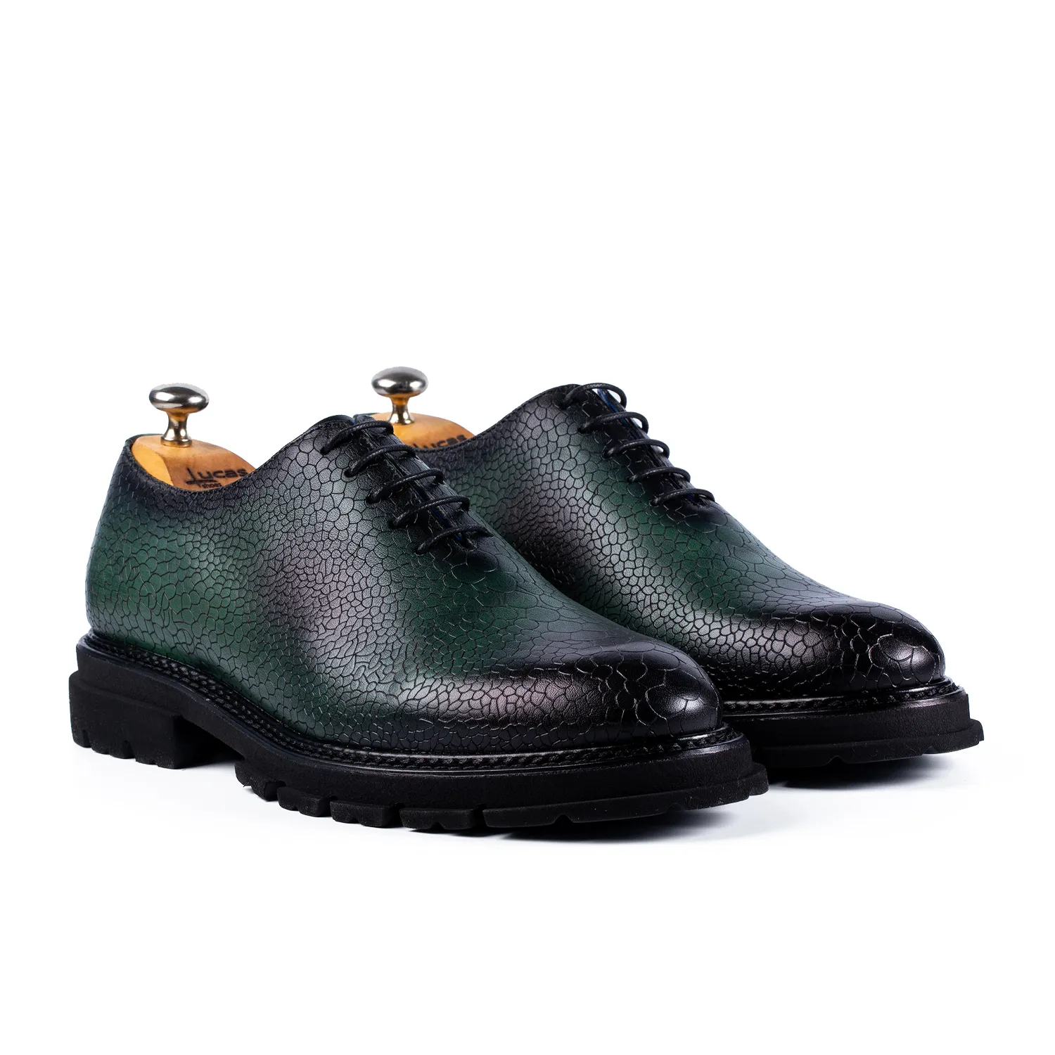 Lucas Shoes 715 pantofi eleganti piele verde