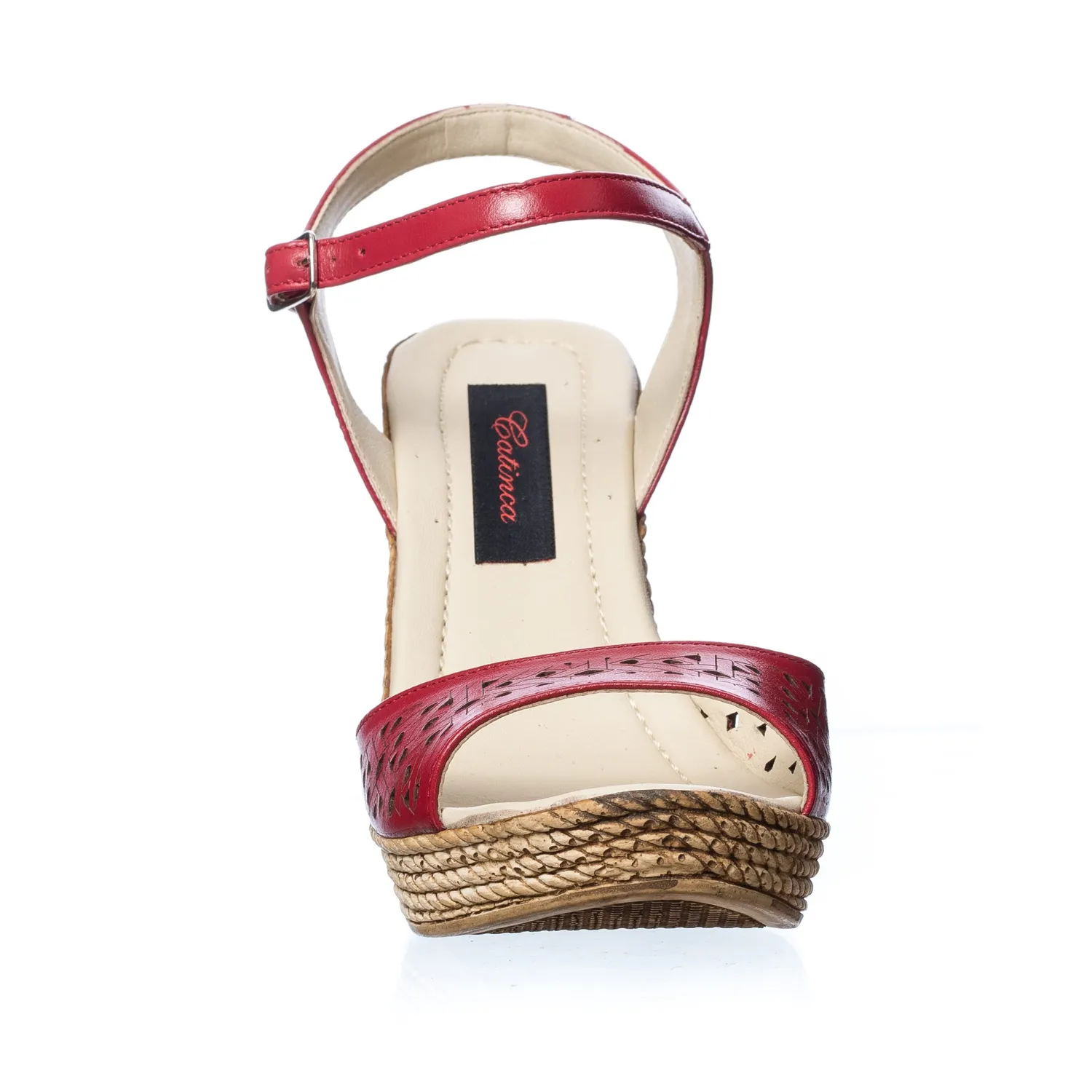 Catinca Shoes P15 R sandale dama piele naturala rosu