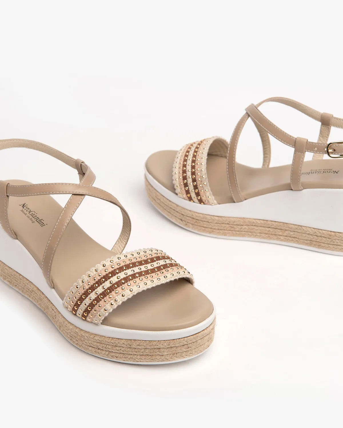 NeroGiardini sandale piele damă platformă 7 cm