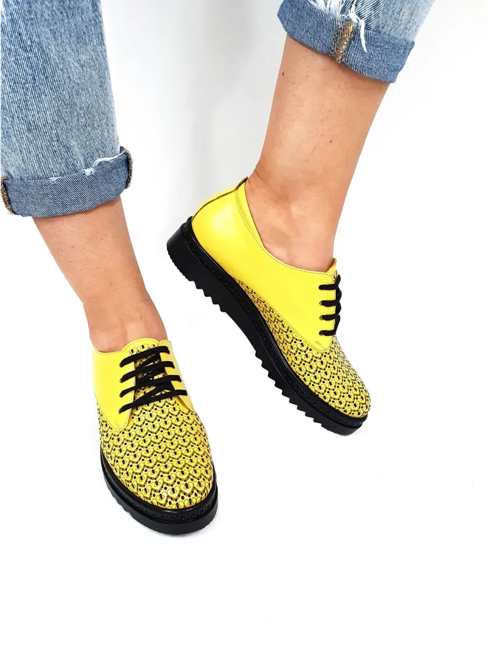 Catinca Shoes XP5 G pantofi dama piele naturala galben