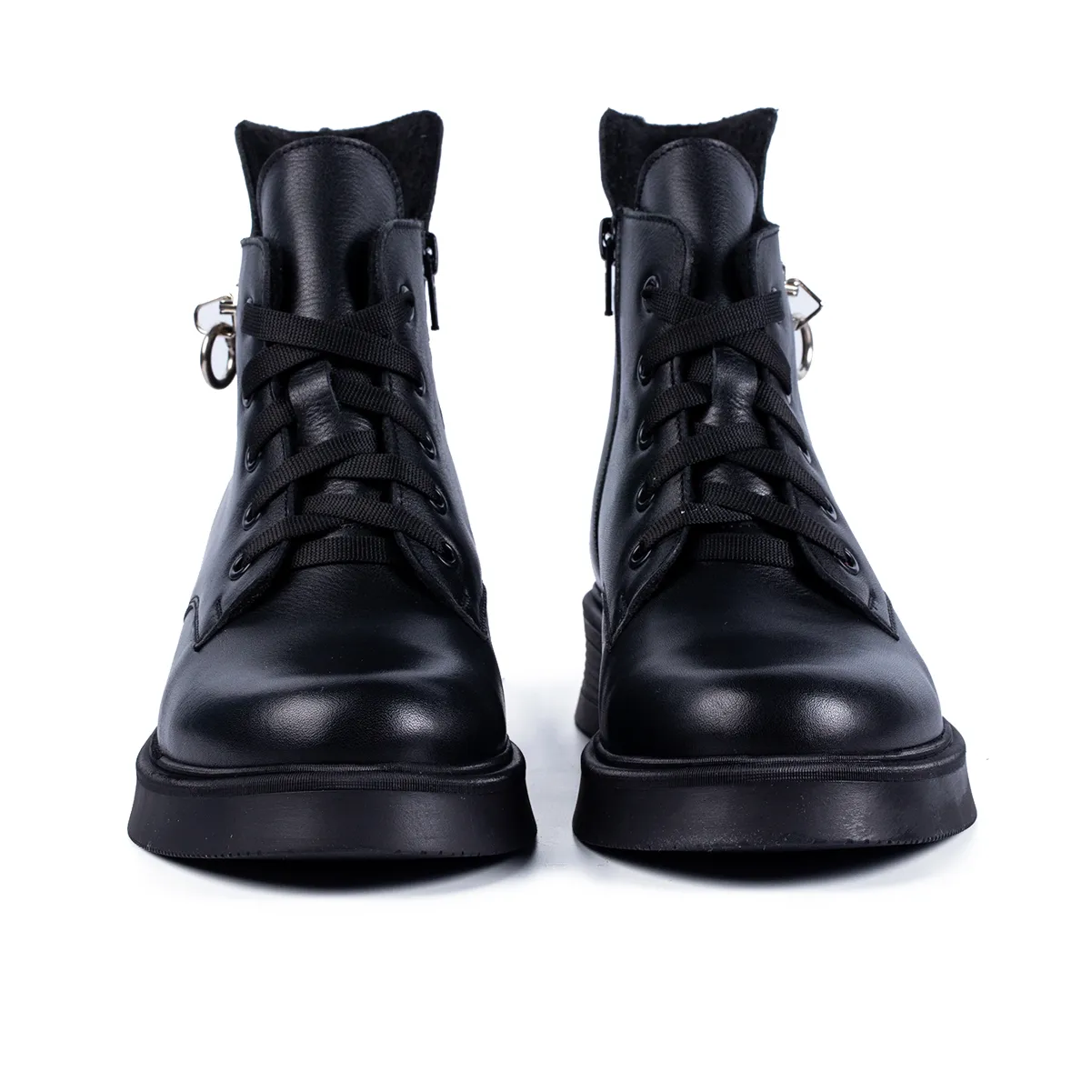 Lucas Shoes 411 ghete damă negre piele naturală