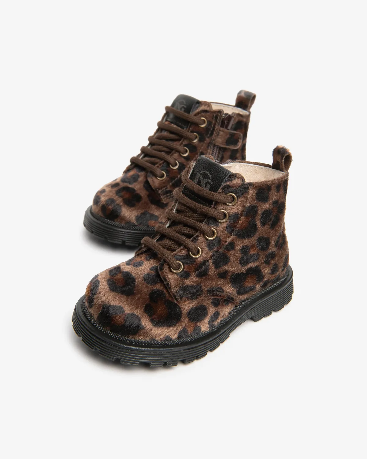 NeroGiardini ghete fete animal print cu fermoar